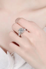 Load image into Gallery viewer, 2 Carat Moissanite Floral Platinum-Plated Ring
