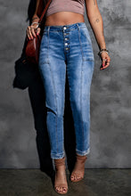Load image into Gallery viewer, Button Fly Center Seam High Rise Jeans
