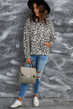 Load image into Gallery viewer, Leopard Print Drawstring Hoodie with Kangaroo Pocket
