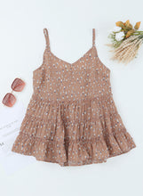 Load image into Gallery viewer, Printed Frill Trim V-Neck Tiered Cami

