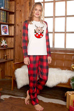 Load image into Gallery viewer, Reindeer Graphic Top and Plaid Pants Set
