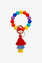 Load image into Gallery viewer, Silica Gel Bead Wristlet Keychain with Layered Tassels
