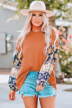 Load image into Gallery viewer, Floral Drop Shoulder Round Neck Top
