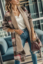 Load image into Gallery viewer, Plaid Open Front Long Sleeve Cardigan
