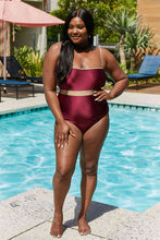 Load image into Gallery viewer, Marina West Swim Wave Break Contrast Trim One-Piece in Wine
