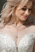 Load image into Gallery viewer, Fashionable Cubic Zirconia Necklace and Dangel Earrings Set
