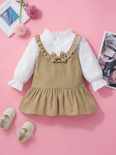 Load image into Gallery viewer, Baby Ruffle Hem Dress with Bow Detail
