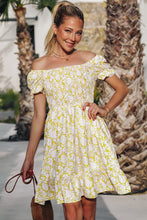 Load image into Gallery viewer, Floral Flounce Sleeve Off-Shoulder Dress
