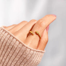 Load image into Gallery viewer, Snake Shape 18K Gold-Plated Bypass Ring
