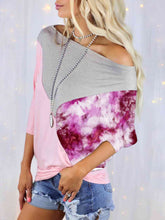 Load image into Gallery viewer, Color Block Three-Quarter Sleeve Blouse
