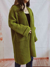 Load image into Gallery viewer, Open Front Long Sleeve Cardigan with Pockets
