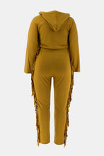 Load image into Gallery viewer, Plus Size Fringe Detail Hoodie and Sweatpants Set
