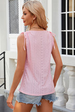 Load image into Gallery viewer, Eyelet Round Neck Wide Strap Tank
