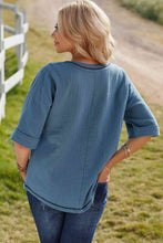 Load image into Gallery viewer, Textured V-Neck Half Sleeve Blouse
