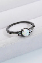 Load image into Gallery viewer, 925 Sterling Silver Round Opal Ring
