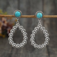 Load image into Gallery viewer, Artificial Turquoise Teardrop Earrings
