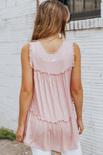 Load image into Gallery viewer, Foil Frill Trim Sleeveless Top
