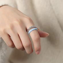 Load image into Gallery viewer, Enamel 18K Gold-Plated Open Ring
