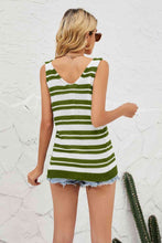 Load image into Gallery viewer, Striped V-Neck Knit Tank
