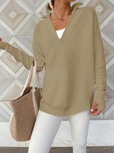 Load image into Gallery viewer, Half Zip Long Sleeve Knit Top
