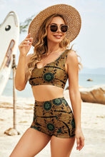 Load image into Gallery viewer, Printed Tie Back Cutout Two-Piece Swimsuit
