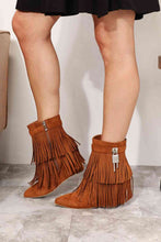 Load image into Gallery viewer, Legend Women&#39;s Tassel Wedge Heel Ankle Booties
