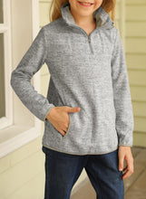 Load image into Gallery viewer, Kids Quarter-Zip Collar Sweatshirt with Kangaroo Pocket
