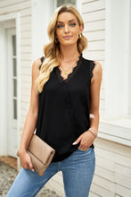 Load image into Gallery viewer, Eyelash Spliced Lace V-Neck Tank
