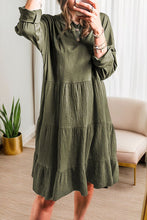 Load image into Gallery viewer, Textured Round Neck Tiered Dress
