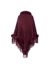 Load image into Gallery viewer, Fringe Geometric Cape Sleeve Poncho
