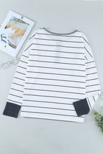 Load image into Gallery viewer, Striped Waffle Knit Henley Long Sleeve Top
