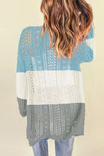 Load image into Gallery viewer, Openwork Ribbed Cuff Longline Cardigan
