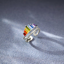 Load image into Gallery viewer, Zircon 925 Sterling Silver Double-Layered Ring

