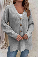 Load image into Gallery viewer, V-Neck Openwork Long Sleeve Cardigan
