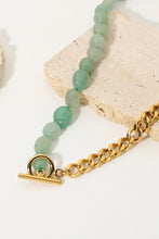 Load image into Gallery viewer, Stainless Steel Half Bead Half Chain Necklace
