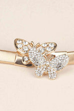 Load image into Gallery viewer, Rhinestone Butterfly Elastic Metal Belt
