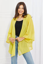 Load image into Gallery viewer, Melody Just Breathe Full Size Chiffon Kimono in Yellow
