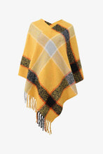 Load image into Gallery viewer, Plaid Fringe Detail Poncho
