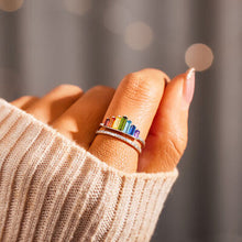Load image into Gallery viewer, Zircon 925 Sterling Silver Double-Layered Ring
