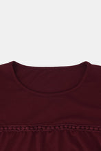 Load image into Gallery viewer, Plus Size Flutter Lace Sleeve Round Neck Top
