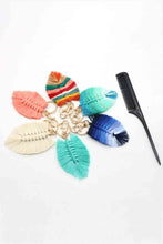 Load image into Gallery viewer, Assorted 4-Pack Leaf Shape Fringe Keychain
