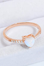 Load image into Gallery viewer, Natural Moonstone Heart 18K Rose Gold-Plated Ring

