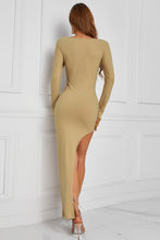 Load image into Gallery viewer, Ribbed Scoop Neck Bodycon Dress with Split
