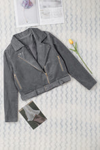 Load image into Gallery viewer, Belted Zip-Up Corduroy Jacket
