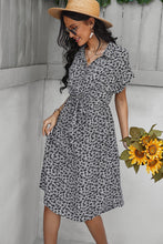 Load image into Gallery viewer, Ditsy Floral Tie-Waist Half Button Dress
