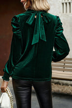Load image into Gallery viewer, Mock Neck Puff Sleeve Blouse
