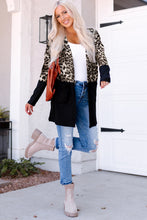 Load image into Gallery viewer, Leopard Color Block Open Front Longline Top
