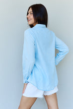 Load image into Gallery viewer, Doublju Blue Jean Baby Denim Button Down Shirt Top in Light Blue
