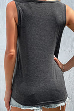 Load image into Gallery viewer, Decorative Button Twisted Scoop Neck Tank
