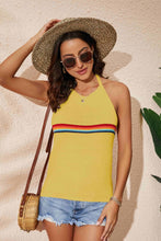 Load image into Gallery viewer, Rainbow Stripe Halter Neck Knit Tank
